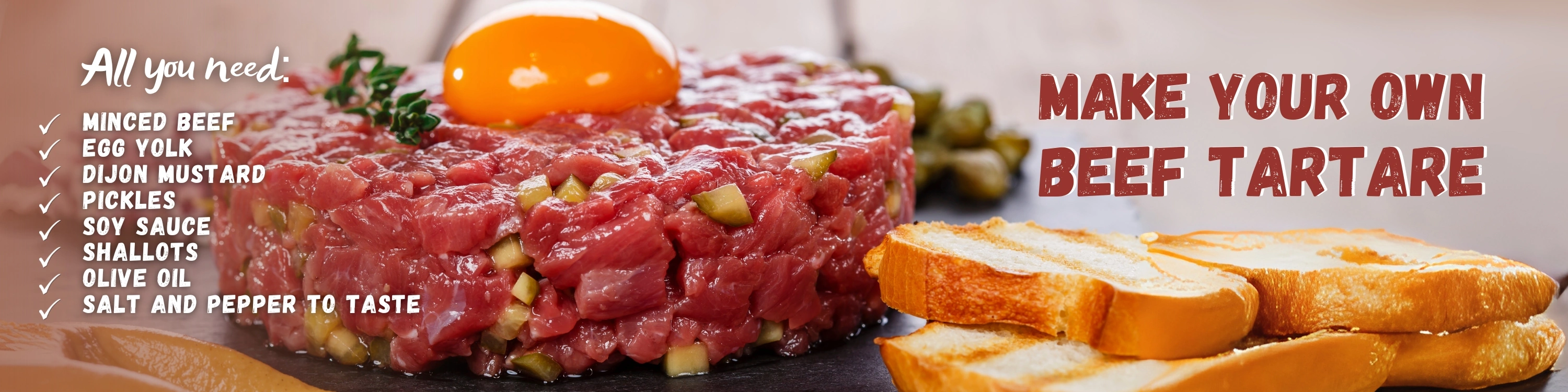 Delicious Homemade Beef Tartare, made at home