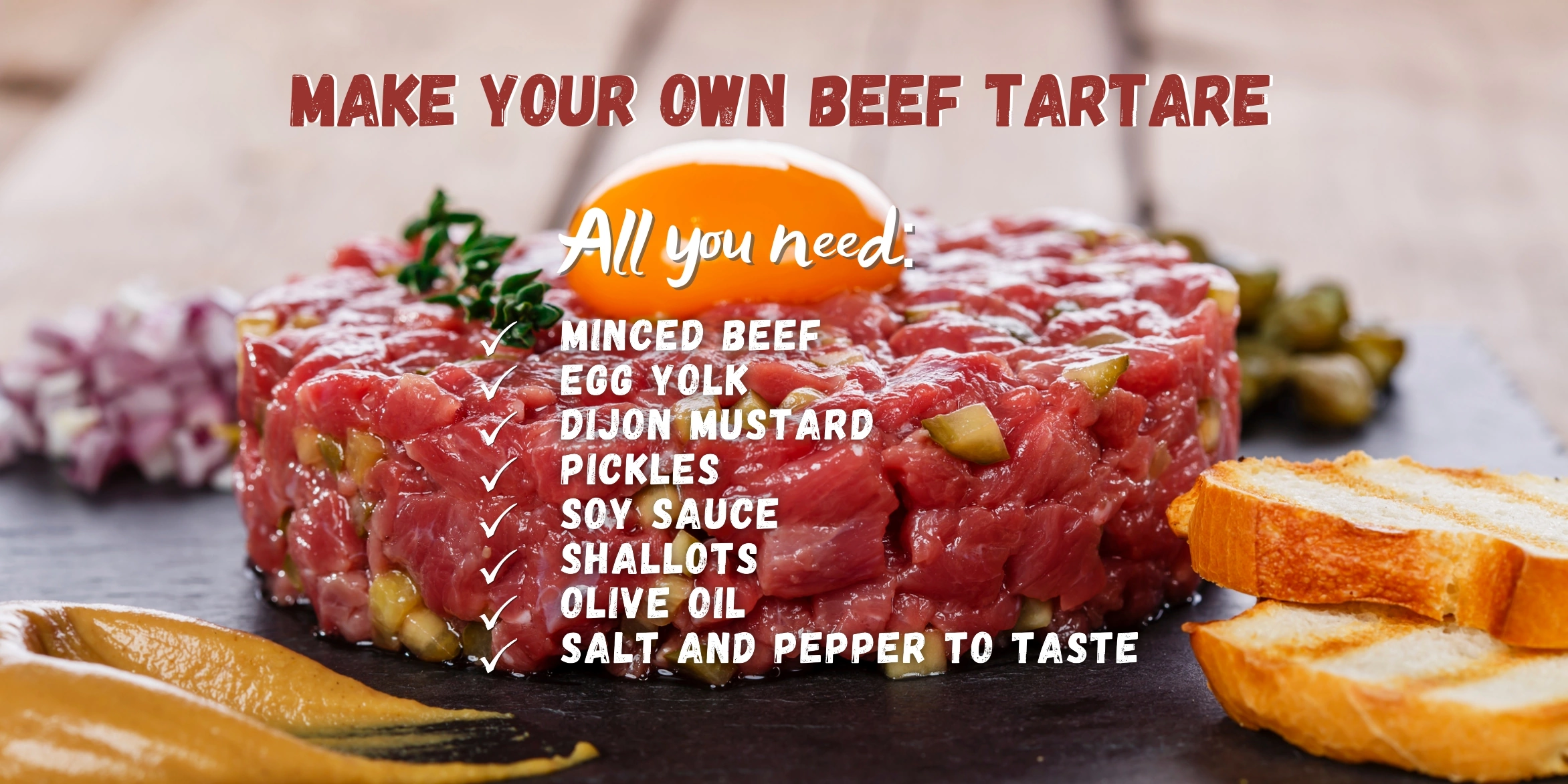 Delicious Homemade Beef Tartare, made at home